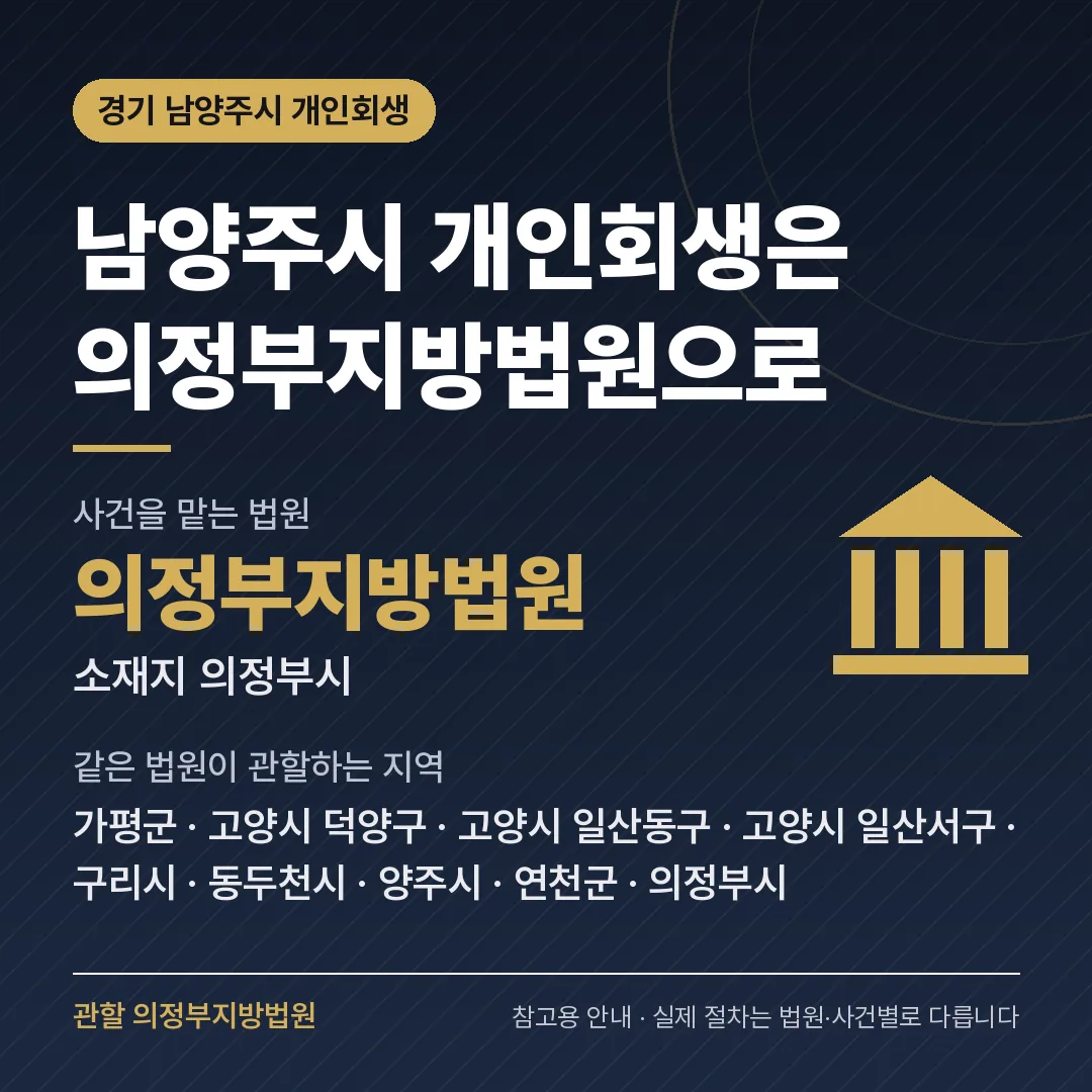 경기 남양주시 개인회생 관할 법원 — 의정부지방법원